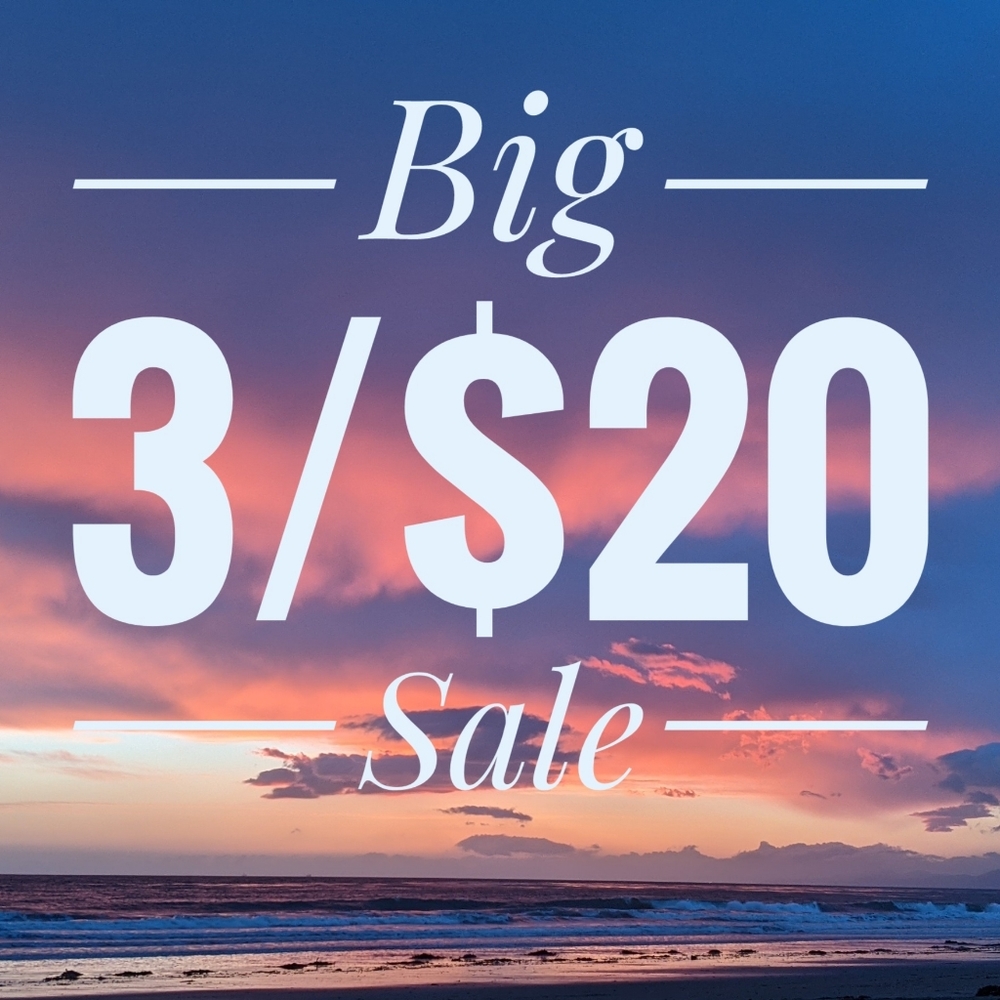 Big Sale: Bundle 3 items for $20 total